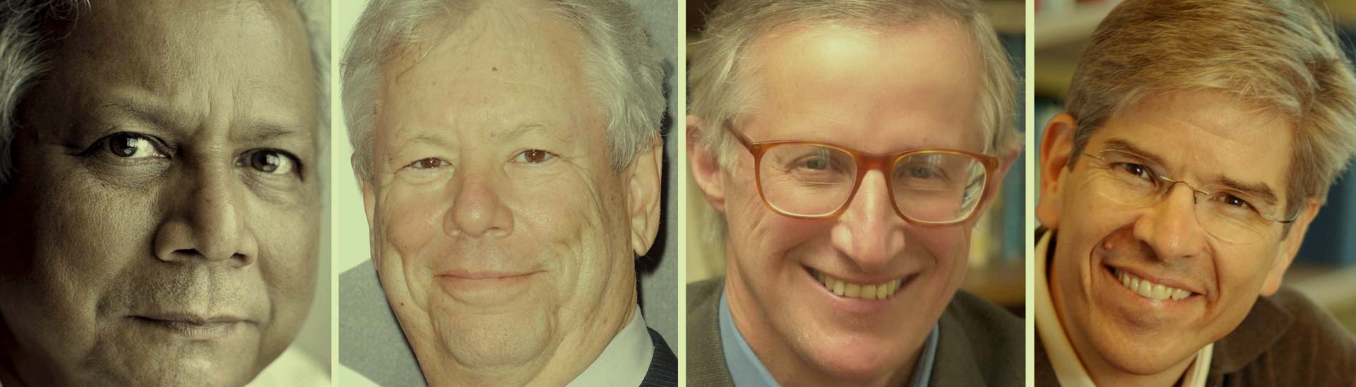 Romer, Nordhaus, Thaler y Yunus son cuatro grandes economistas que ganaron el Premio Nobel por sus ideas innovadoras.