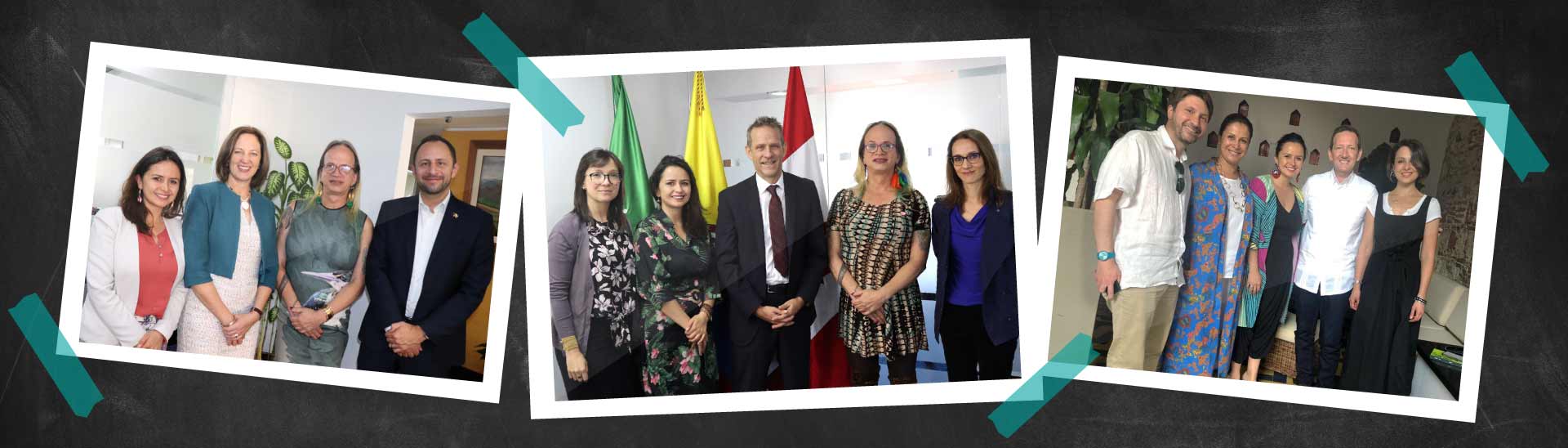 Postales de las reuniones entre los embajadores de Canadá, Austrlia y Reino Unido con miembros de la comunidad eanista.
